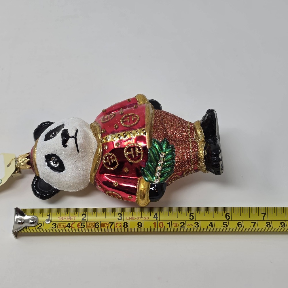 NIB JingleNog Qinling Panda Ornament #80437 Hand Blown & Painted in Poland - Picture 16 of 16